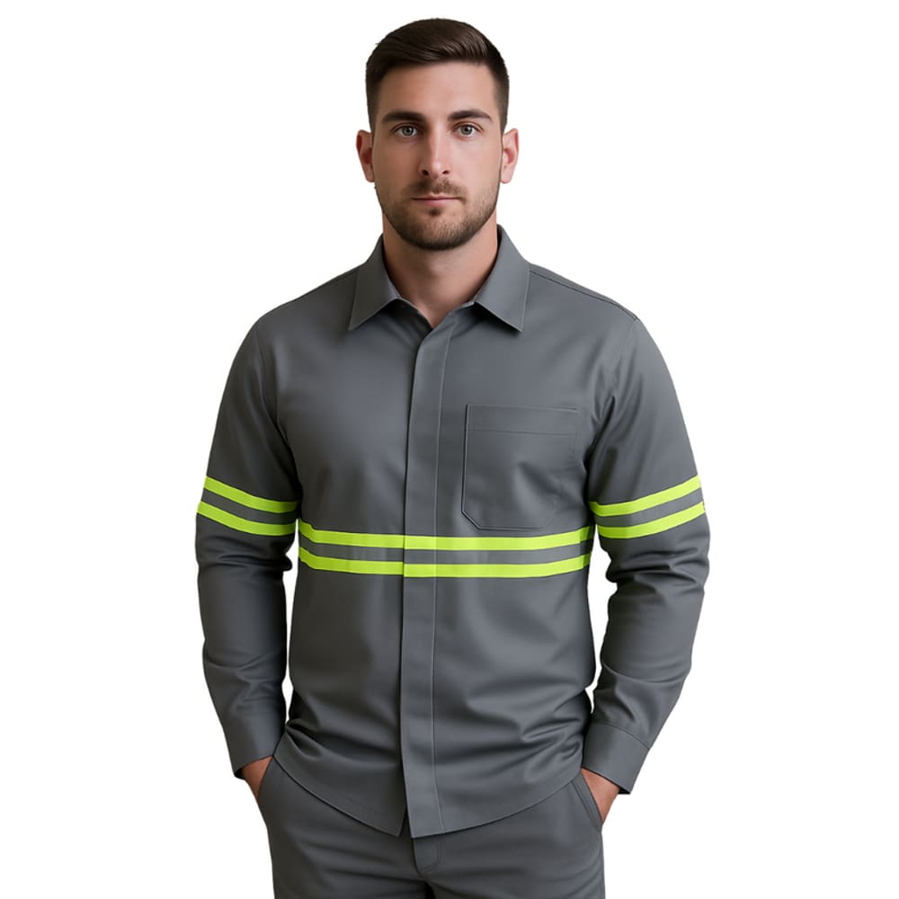 Camisa Antiácido Repelentes Agentes Químicos Cinza