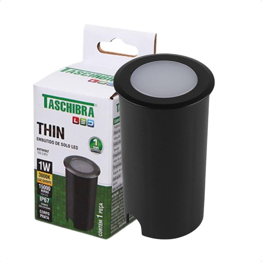 Embutido De Solo Led Taschibra Thin 1w Redondo Bivolt Preto