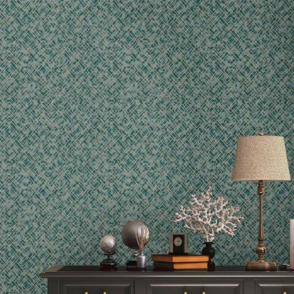 Papel De Parede Metropolitan Stories 3 Geométrico Verde 388285ms