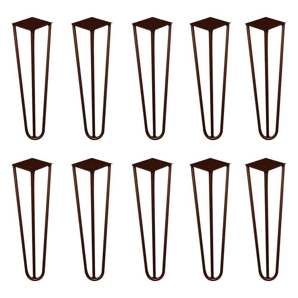 Kit 10 Pés De Metal 30 Cm Mesa De Canto Rack E Puffs Bronze