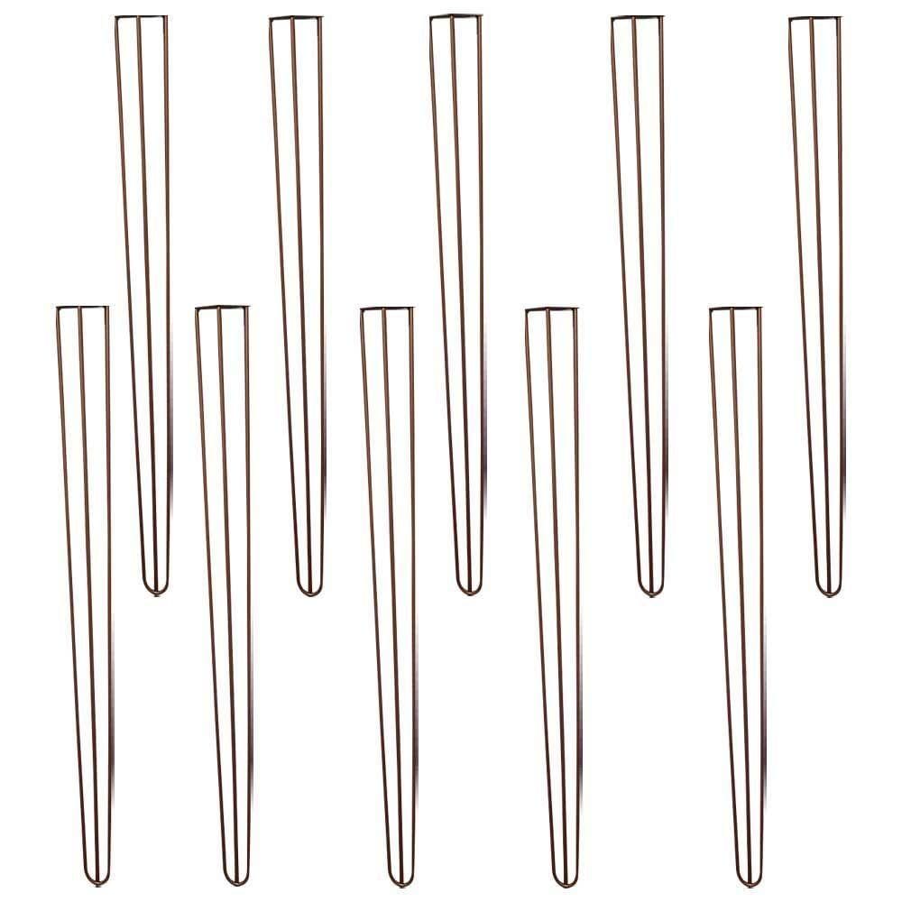 Kit 10 Pés De Metal 90 Cm Hairpin Legs Aparador E Mesa De Canto Bronze G41