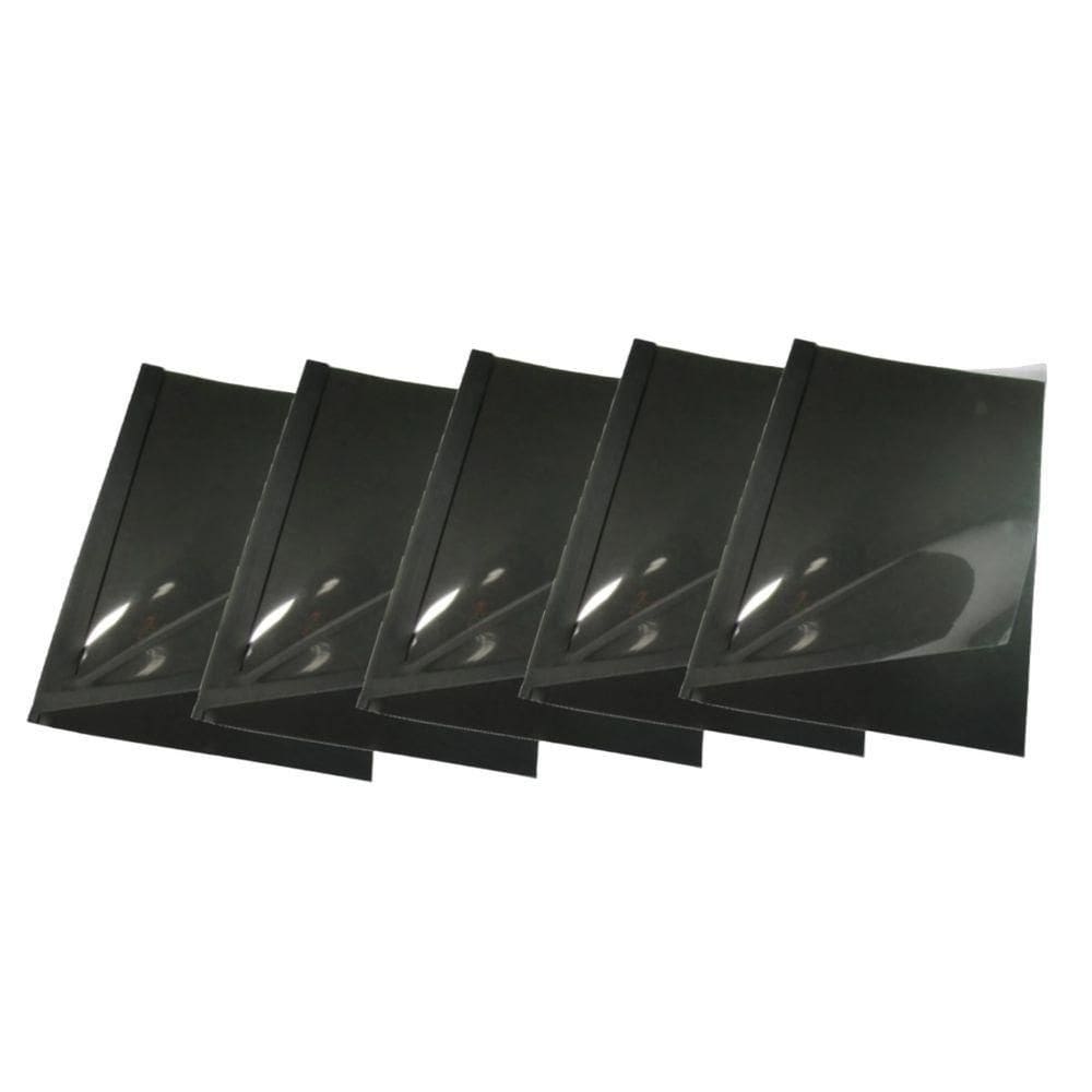 Kit 5 Capas Encadernação Térmica Até 300 Folhas A4 Preta