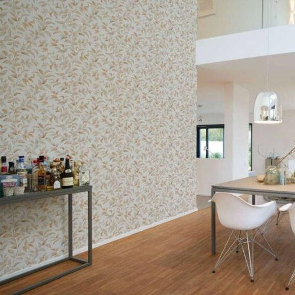 Papel De Parede Antigua Folhagem Bege 389623ag