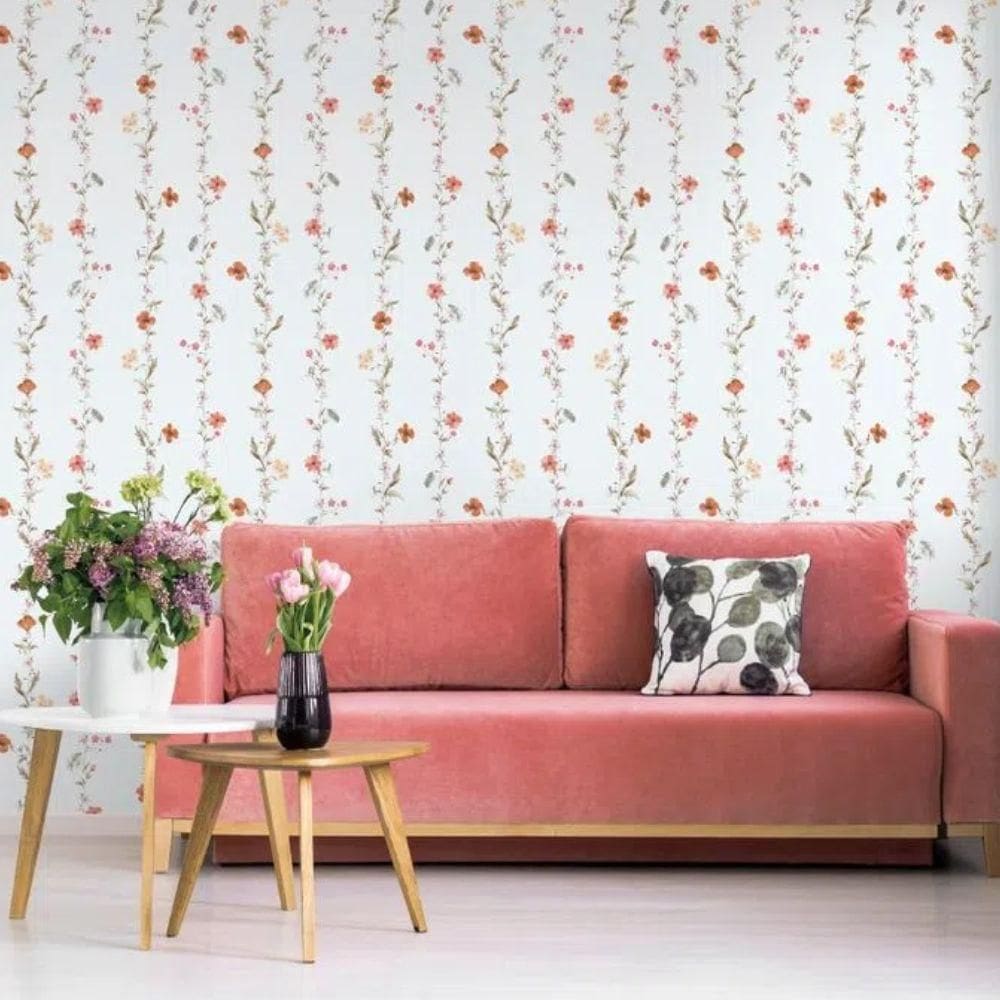 Papel De Parede Hana Floral Vermelho 1902-3