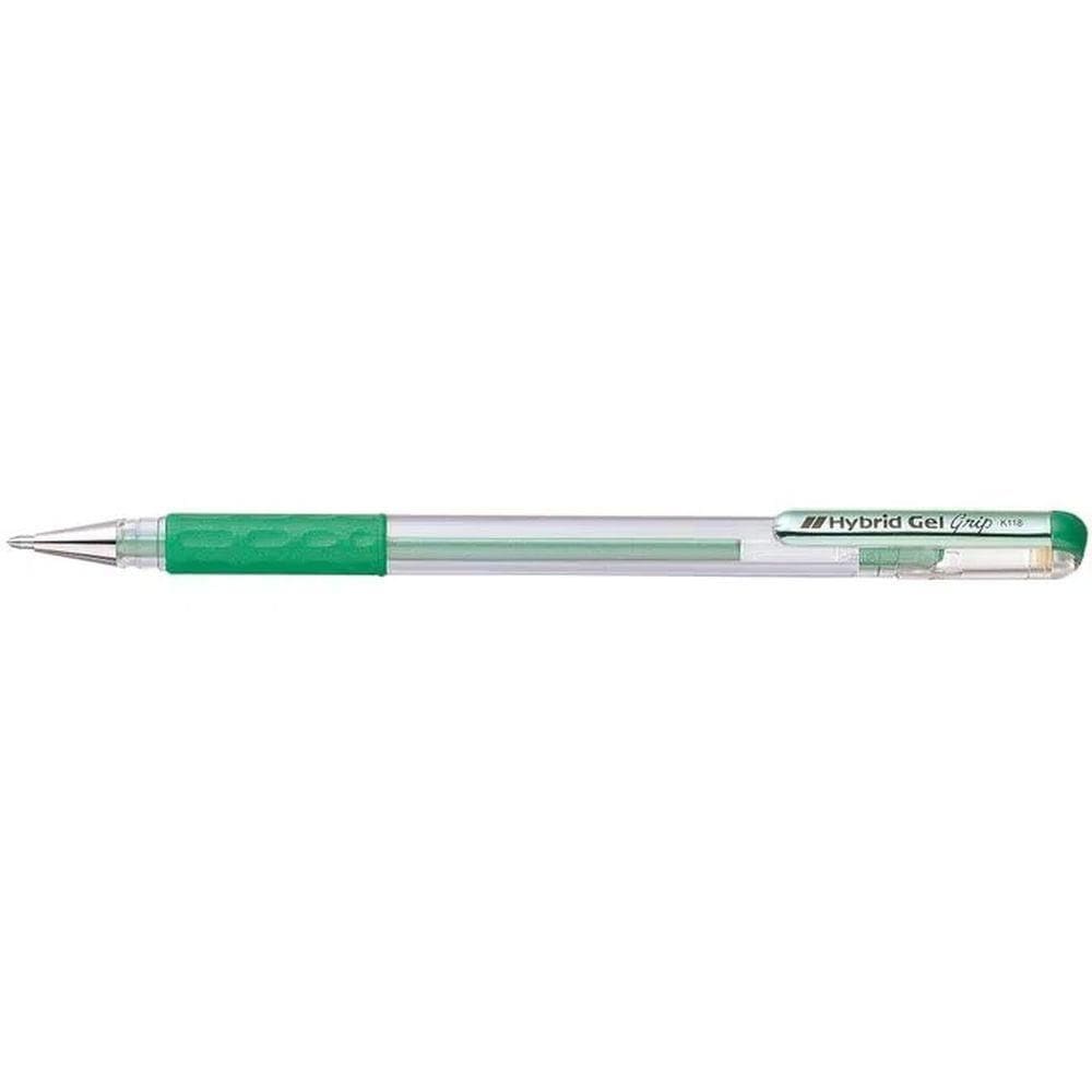 Caneta Gel Grip Metallic 0.8MM Verde - Pentel