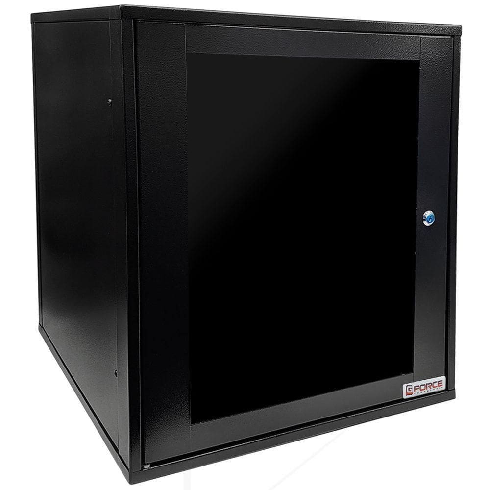 Mini Rack De Parede 19 Gforce, 12u X 570mm, Visor De Acrílico, Preto - 342