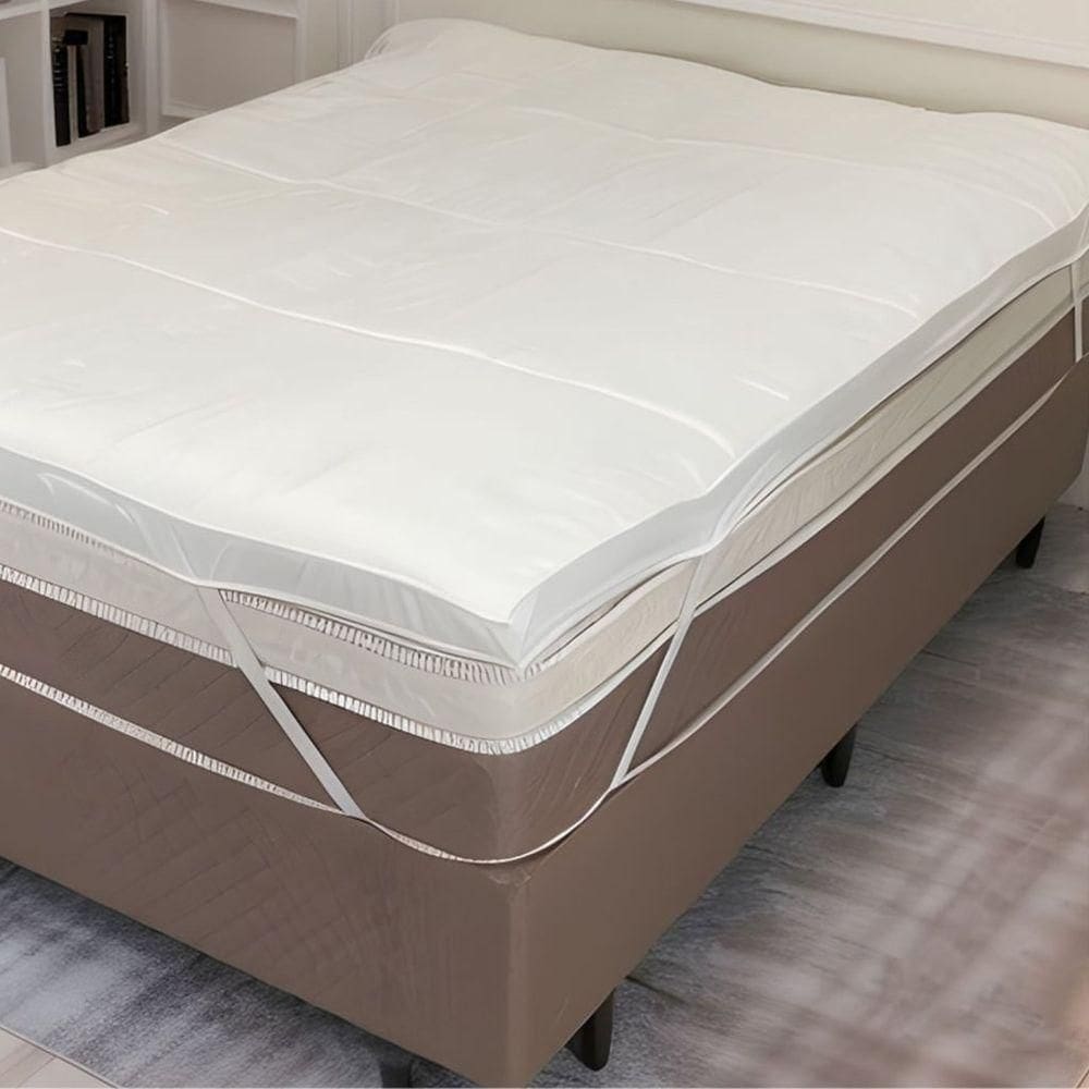 Pillow Top King Dupla Face 200 Fios 6cm 195x203cm Branco