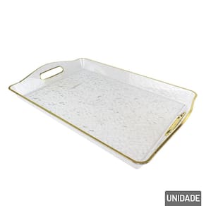 Bandeja de Plástico 39cm Retangular com Alça - Tudo em Caixa