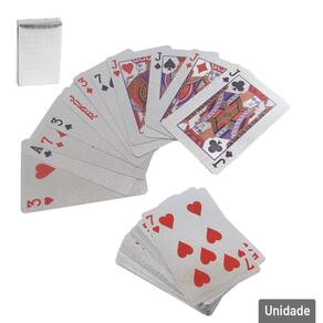 Baralho de Plástico 54 Cartas Holográfica Prata - Tudo em Caixa