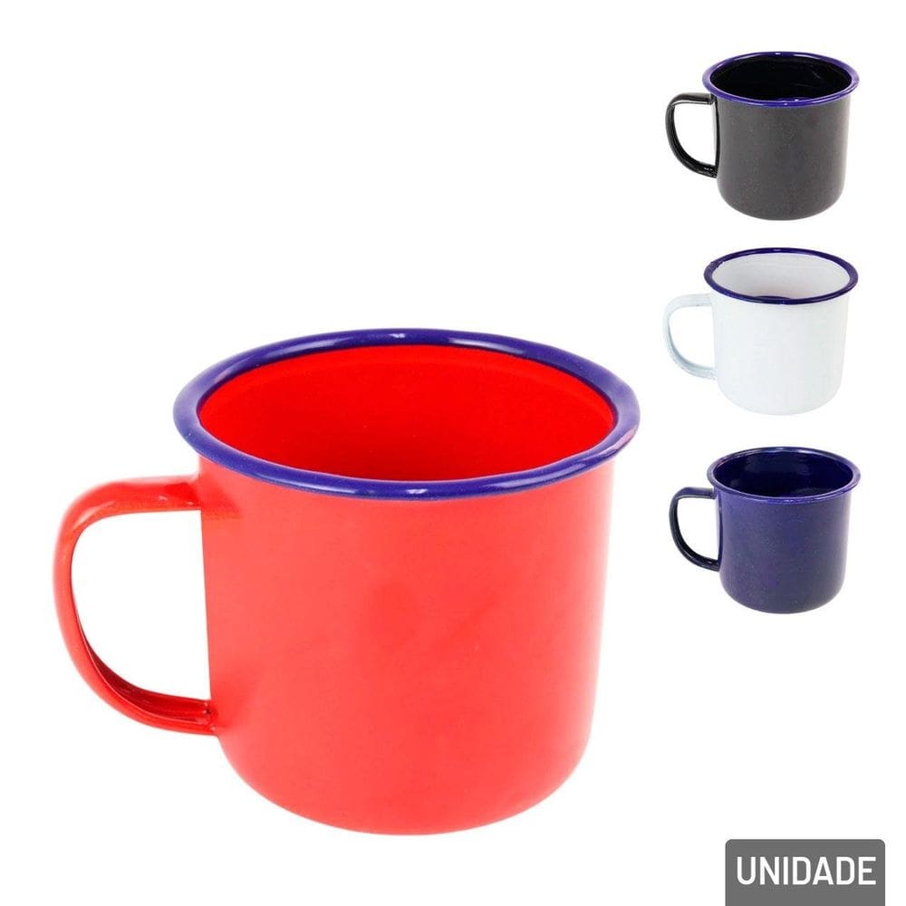 Caneca de Metal 350ml Esmaltada Color - Tudo em Caixa
