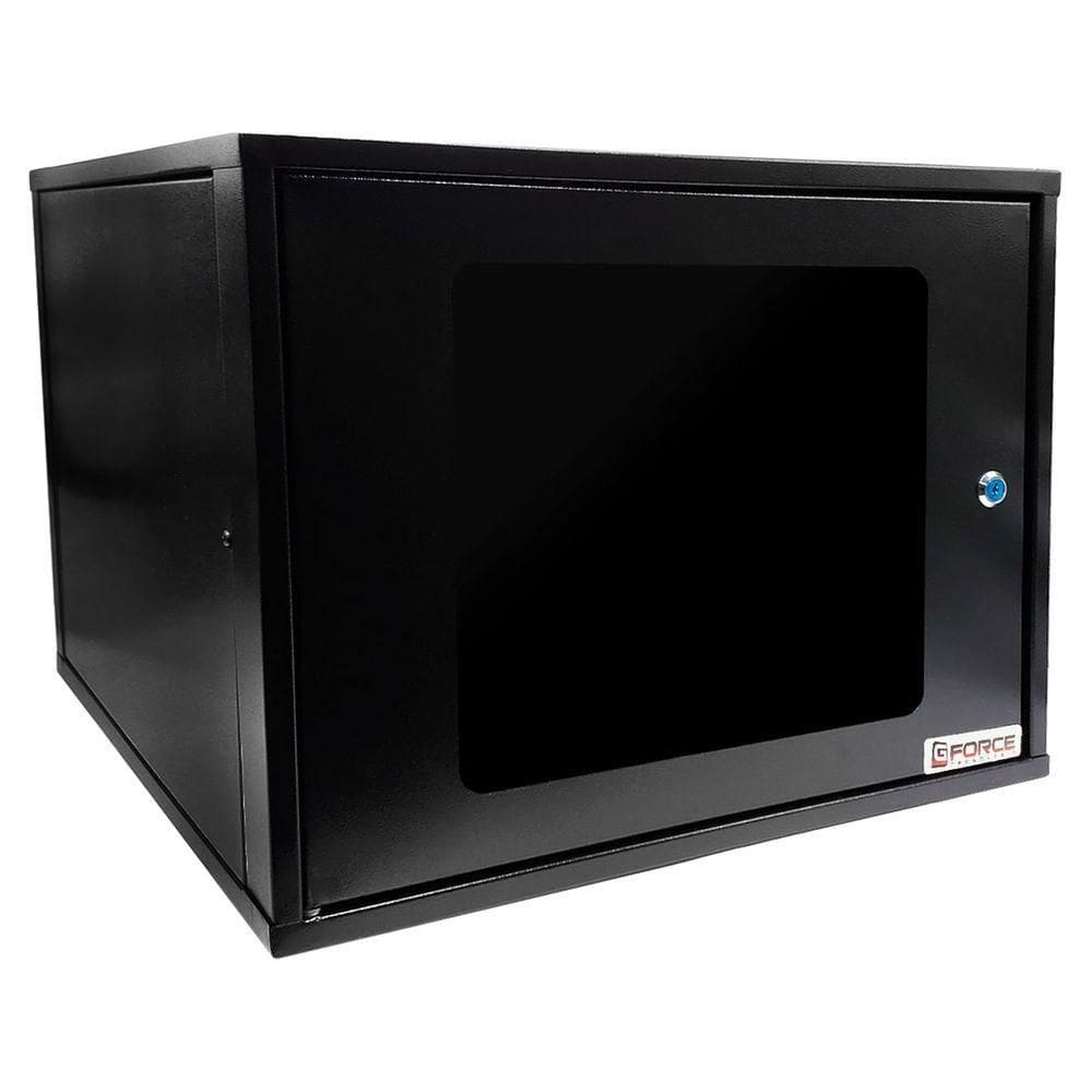 Mini Rack De Parede 19 Gforce, 8u X 570mm, Visor De Acrílico, Preto - 859