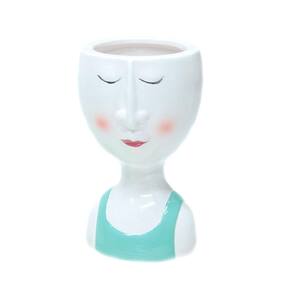 Vaso Decorativo de Cerâmica 13cm Mulher Color - Tudo em Caixa