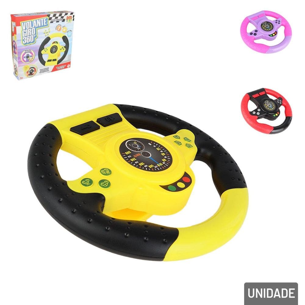 Volante Infantil de Plástico Giro 360° com Soms - Tudo em Caixa