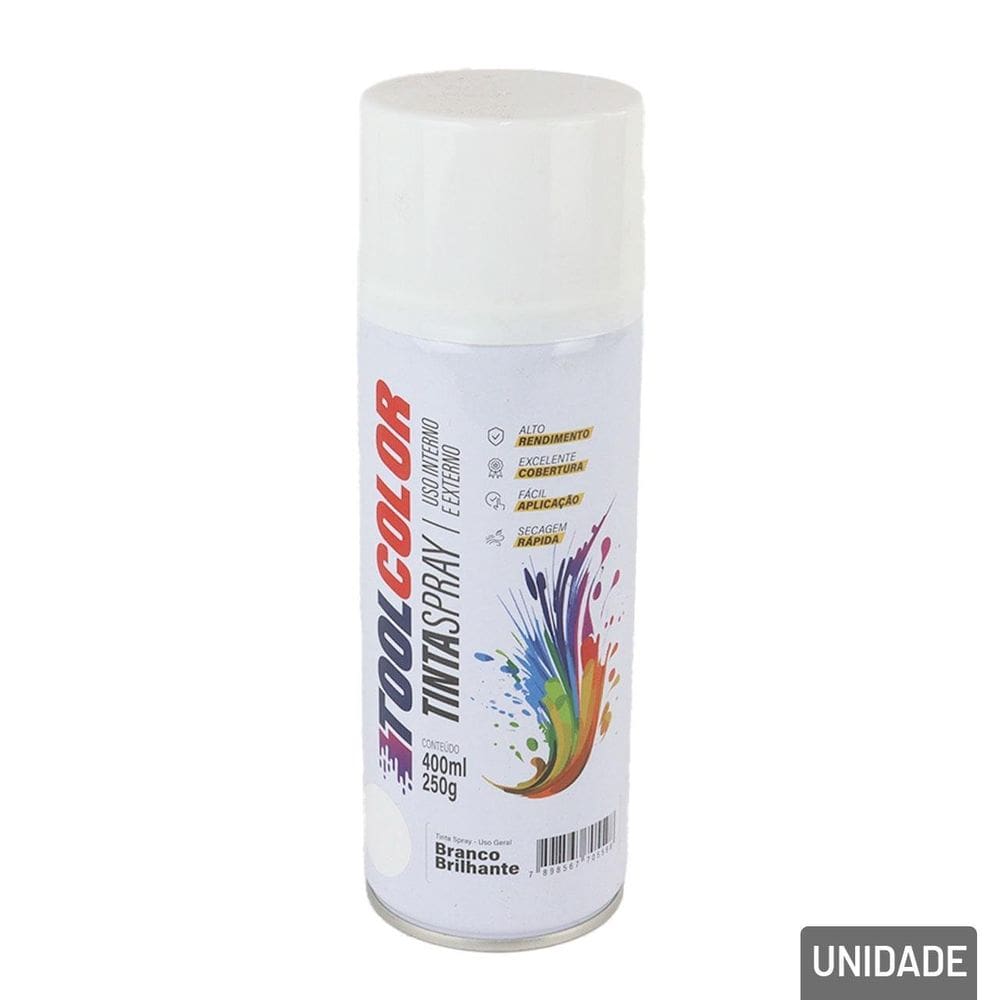 Tinta Spray USO Geral 400ml Branco Brilhante - Tudo em Caixa