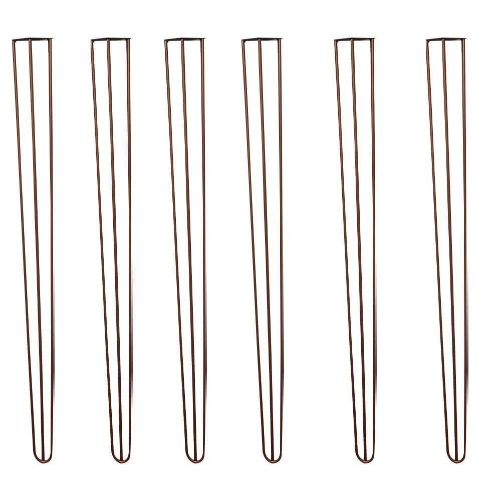 Kit 6 Pés De Metal 90 Cm Hairpin Legs Aparador E Mesa De Canto Bronze G41