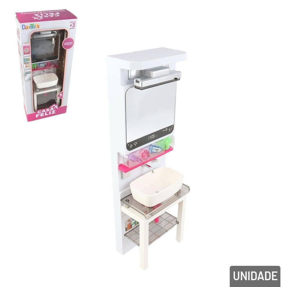 Banheiro Para Boneca Lavabo com Acessórios Color - Tudo em Caixa