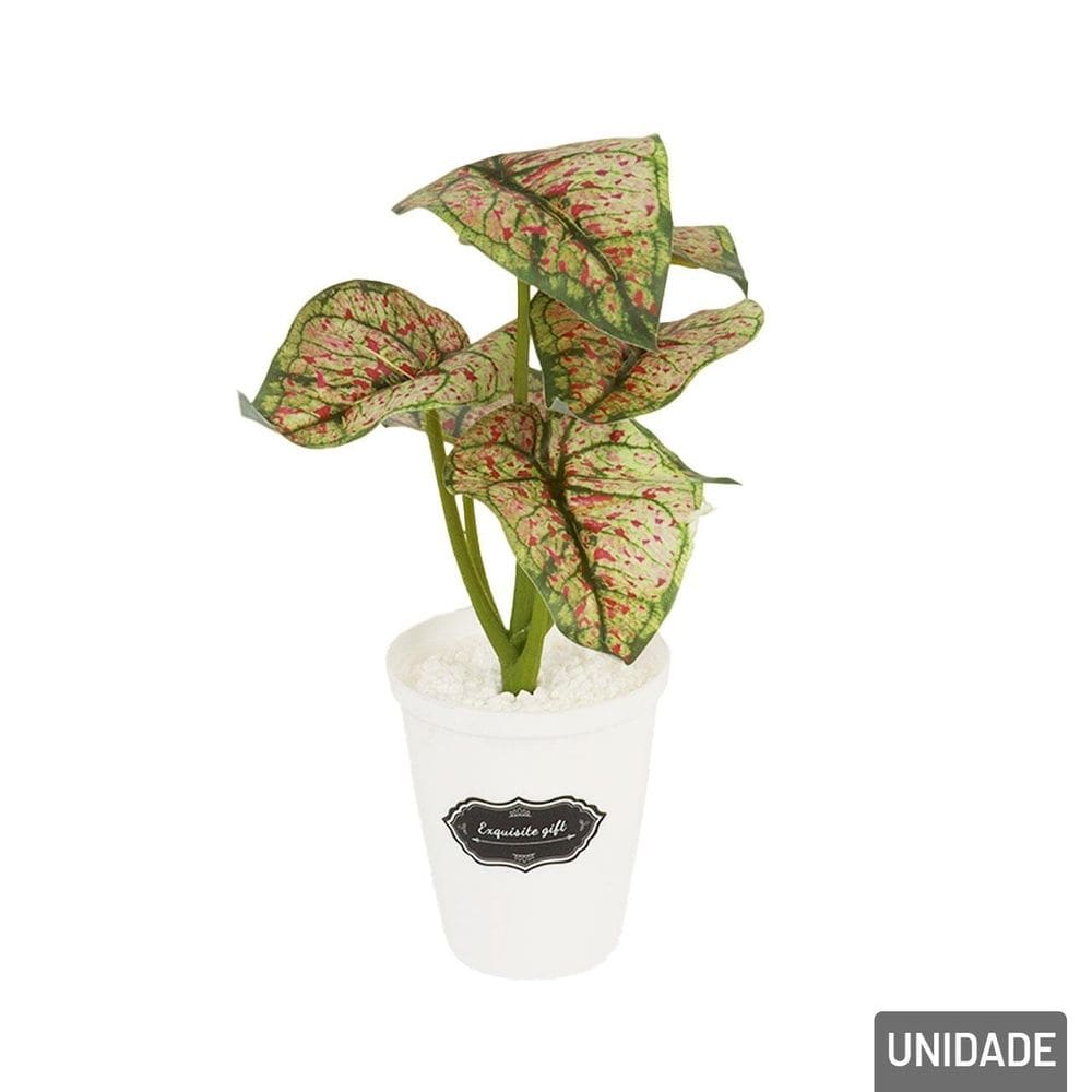 Vaso Decorativo de Plástico 22cm Planta com Pedras - Tudo em Caixa