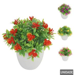 Vaso Decorativo de Plástico 17cm com Planta Color - Tudo em Caixa