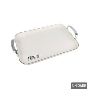 Bandeja de Plástico 42x26cm Retangular com Alças - Tudo em Caixa