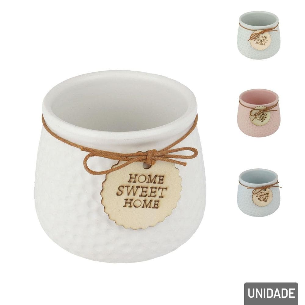 Vaso Decorativo de Cerâmica 9cm Redondo Color - Tudo em Caixa