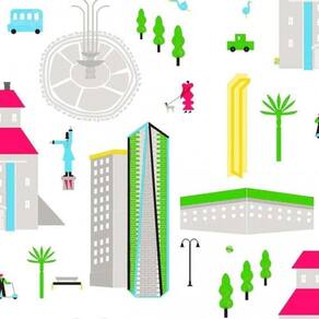 Papel De Parede Play Cidade 97104 - Rolo 10m X 0,53m