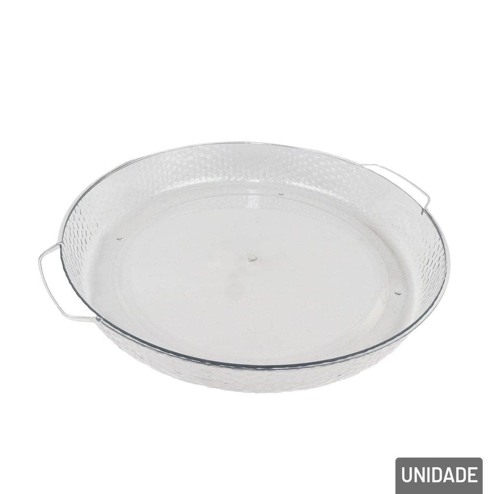 Bandeja de Plástico 38x35cm Redonda Decorativa - Tudo em Caixa