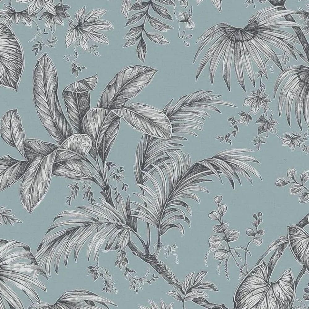 Papel De Parede Jackie Folhagem Azul 6818-40