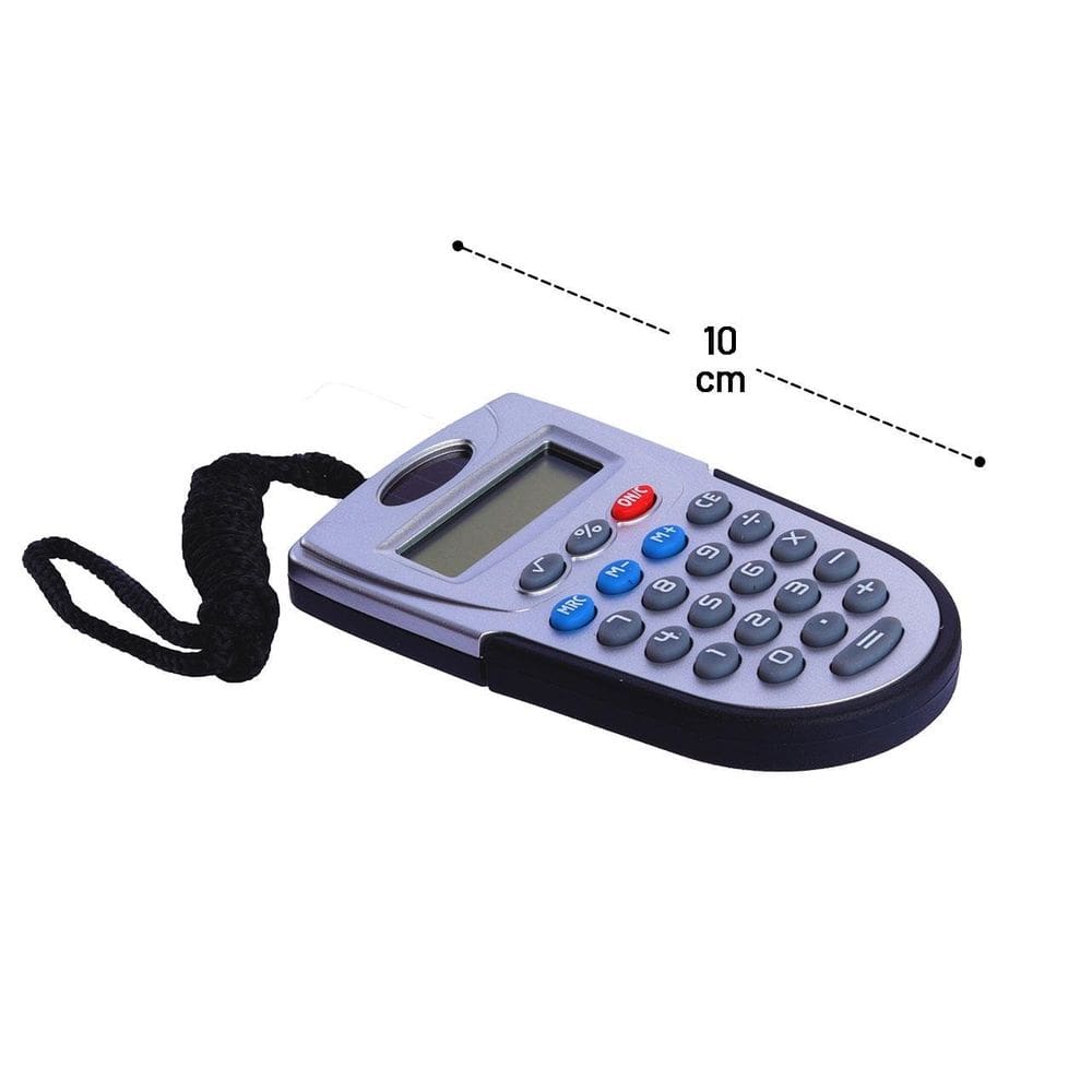Calculadora de Bolso 8 Dígitos Prata com Cordão - Tudo em Caixa