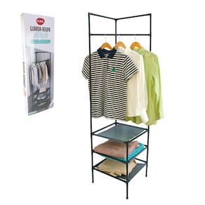 Cabideiro Modular de Ferro 154x42cm Pretos - Tudo em Caixa