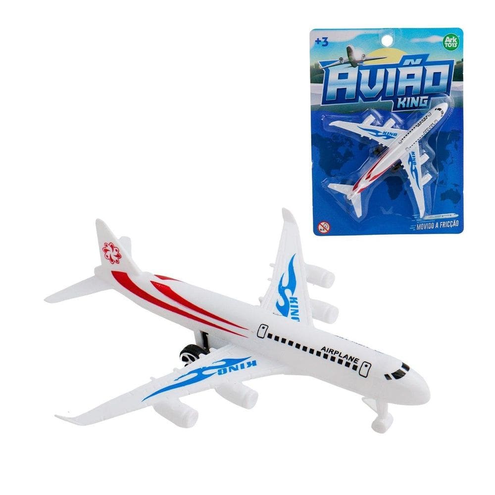 Avião Movido à Fricção de Plástico - Tudo em Caixa