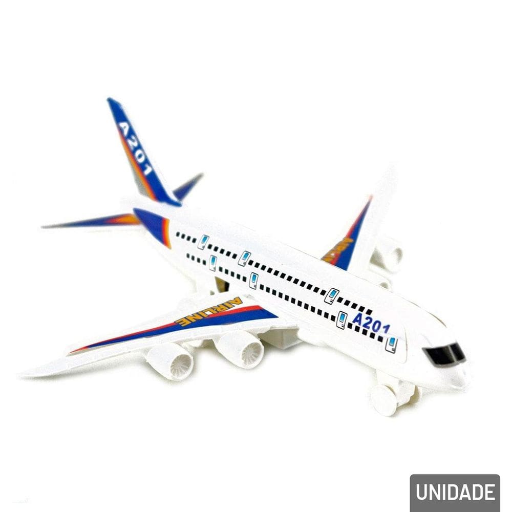 Avião Movido à Fricção de Plástico - Tudo em Caixa