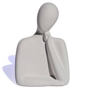 Estátua Decorativa Família Mãe 8cm Em Cimento Artesanal Cinza