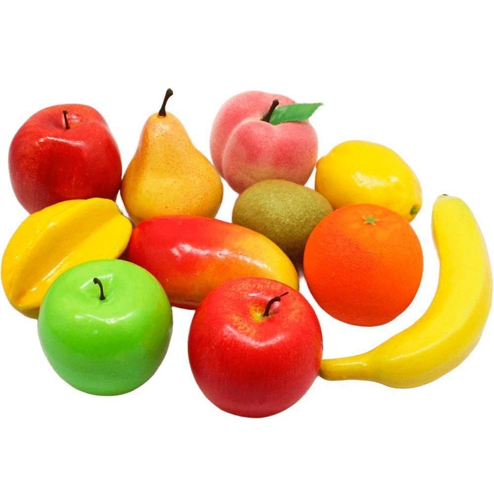 Kit Decoração Frutas Artificial Em Isopor Tamanho Real 11pçs