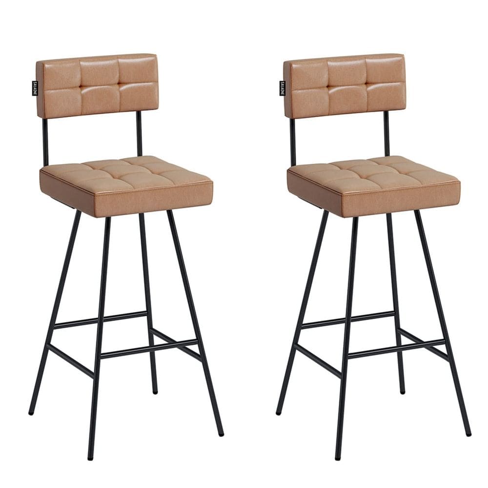 Kit 02 Banquetas Altas Creveland Assento Quadrado e Com Encosto  EdeCasaMoveis