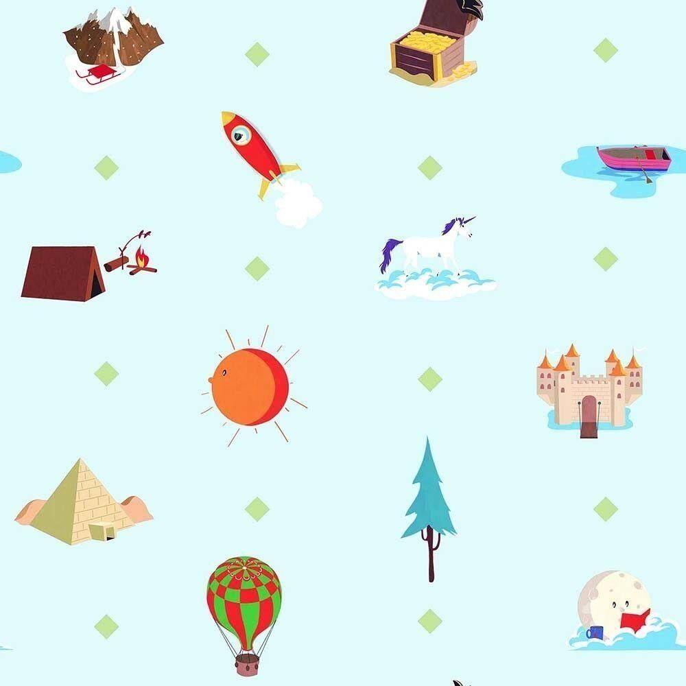 Papel De Parede Play Viajem 98014 - Rolo 10m X 0,53m