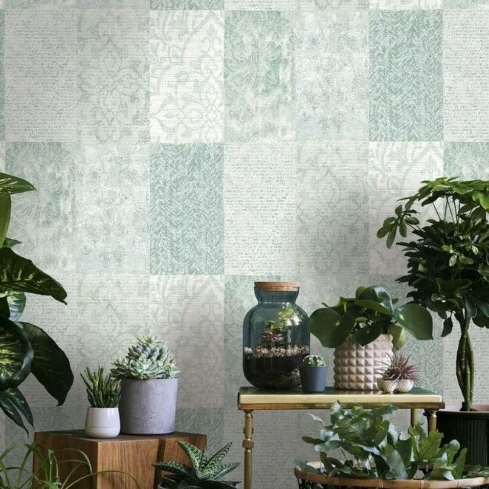 Papel De Parede Ivy Geométrico Verde 6807-30