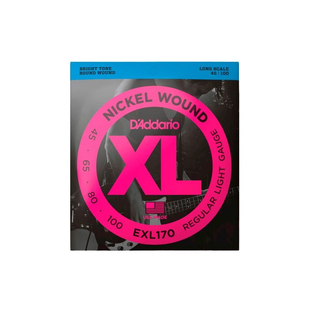 Cordas Para Baixo D Addario Xl Nickel Wound Exl170 4 Cordas Escala Longa .045-.100 [F108]