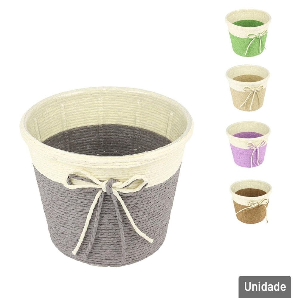 Vaso Decorativo de Fibra de Papel e Plástico 12cm - Tudo em Caixa