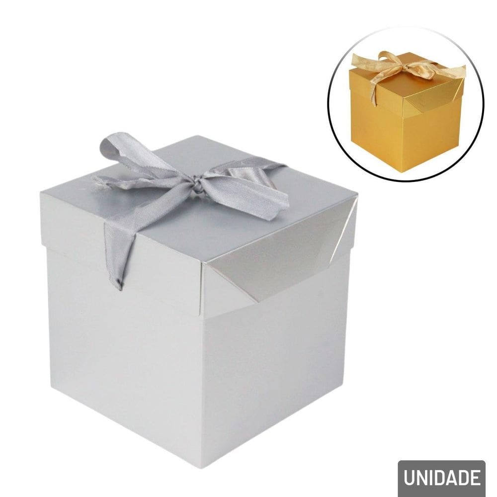 Caixa de Presente de Papel 11cm com Laço Colors - Tudo em Caixa