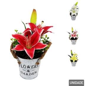 Vaso Decorativo de Alumínio 25cm Planta com Alçass - Tudo em Caixa