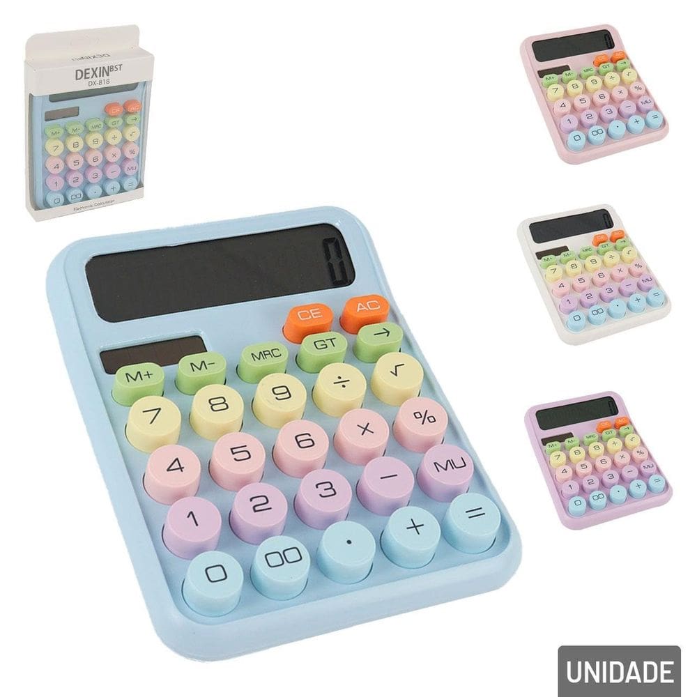 Calculadora de Mesa 12 Dígitos Solar Colors - Tudo em Caixa