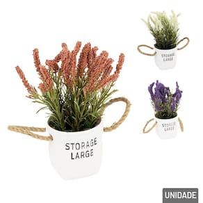 Vaso Decorativo de Plástico 23cm Planta com Alçass - Tudo em Caixa