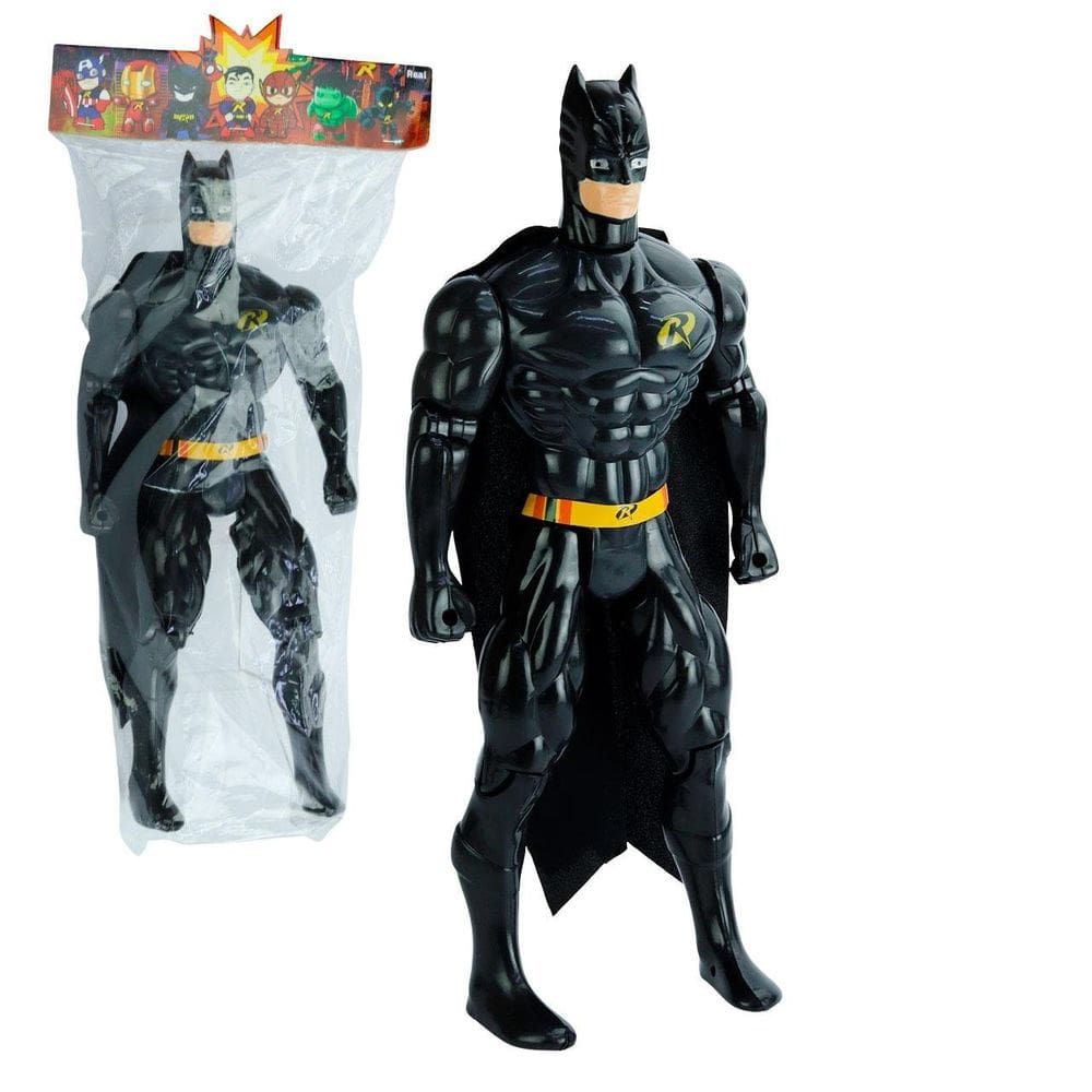 Boneco Herói Articulado Super Morcego Preto - Tudo em Caixa