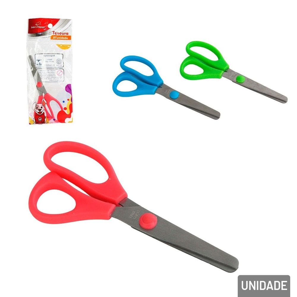 Tesoura de Inox 12,5cm Escolar Coress - Tudo em Caixa