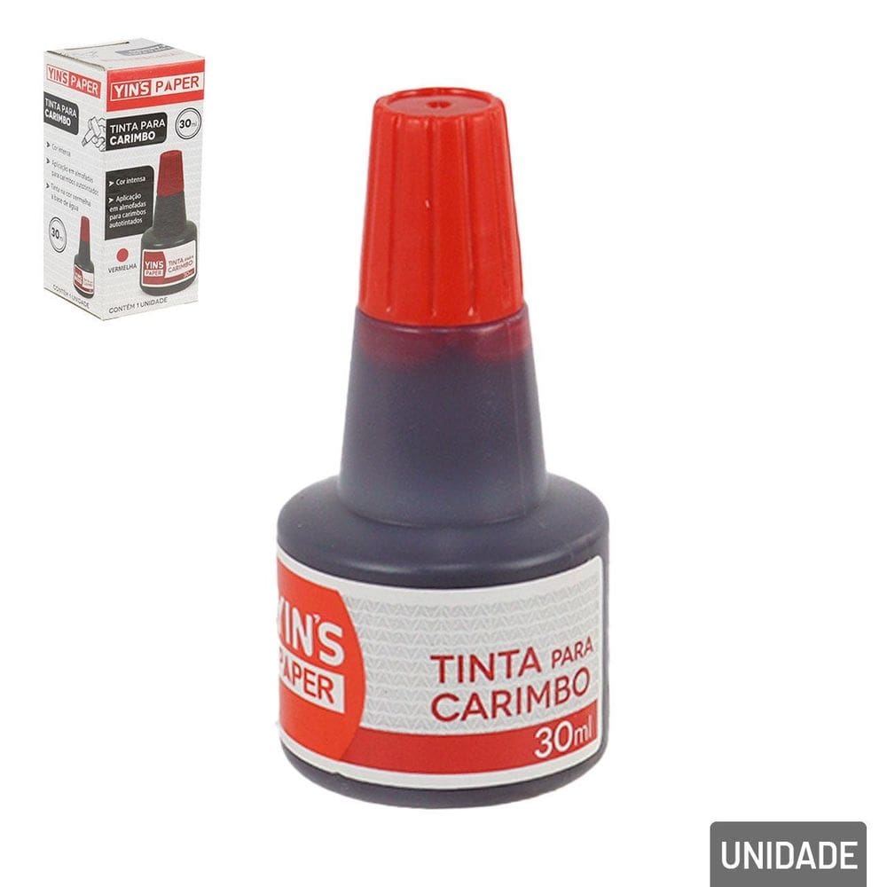 Tinta Para Almofada de Carimbo 30ml Vermelhas - Tudo em Caixa