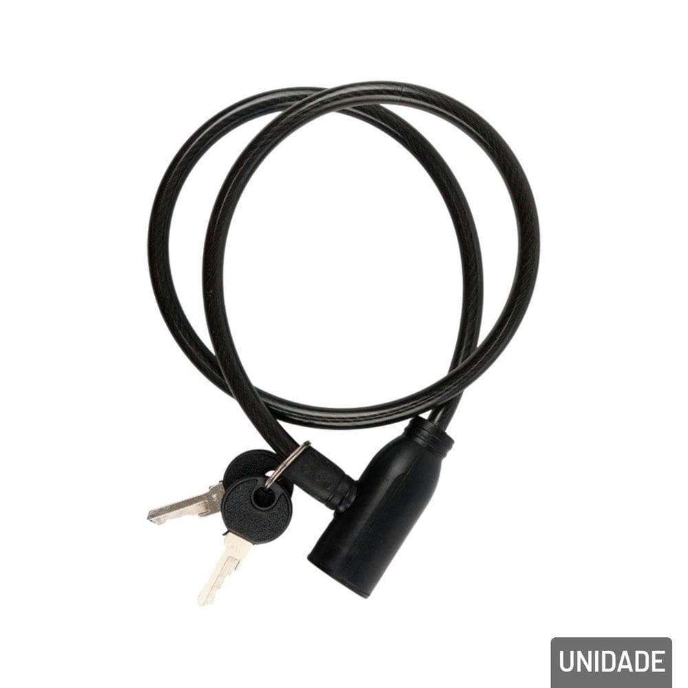 Cabo Antifurto 7,5mmx65cm 2 Chaves Preto - Tudo em Caixa