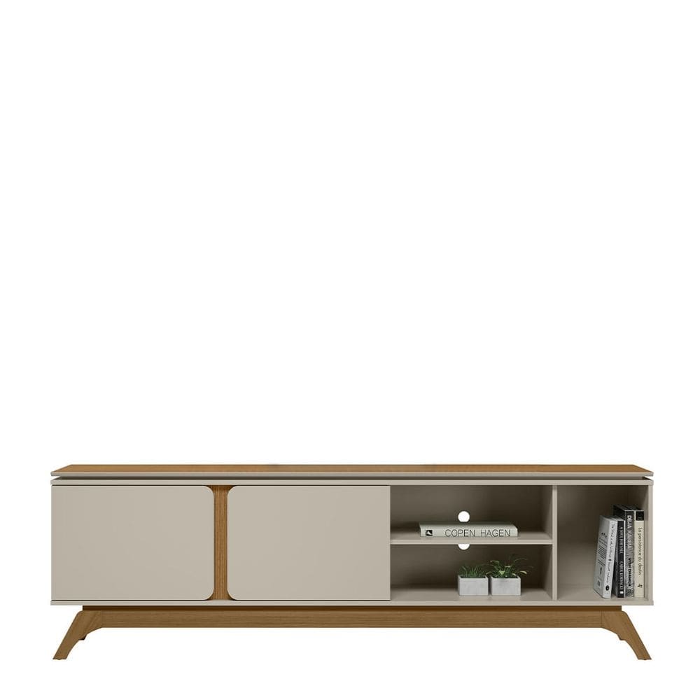 Painel Home Para Tv Até 70 0,62 x2,00 Málaga Nature-Off White-EdeCasaMoveis