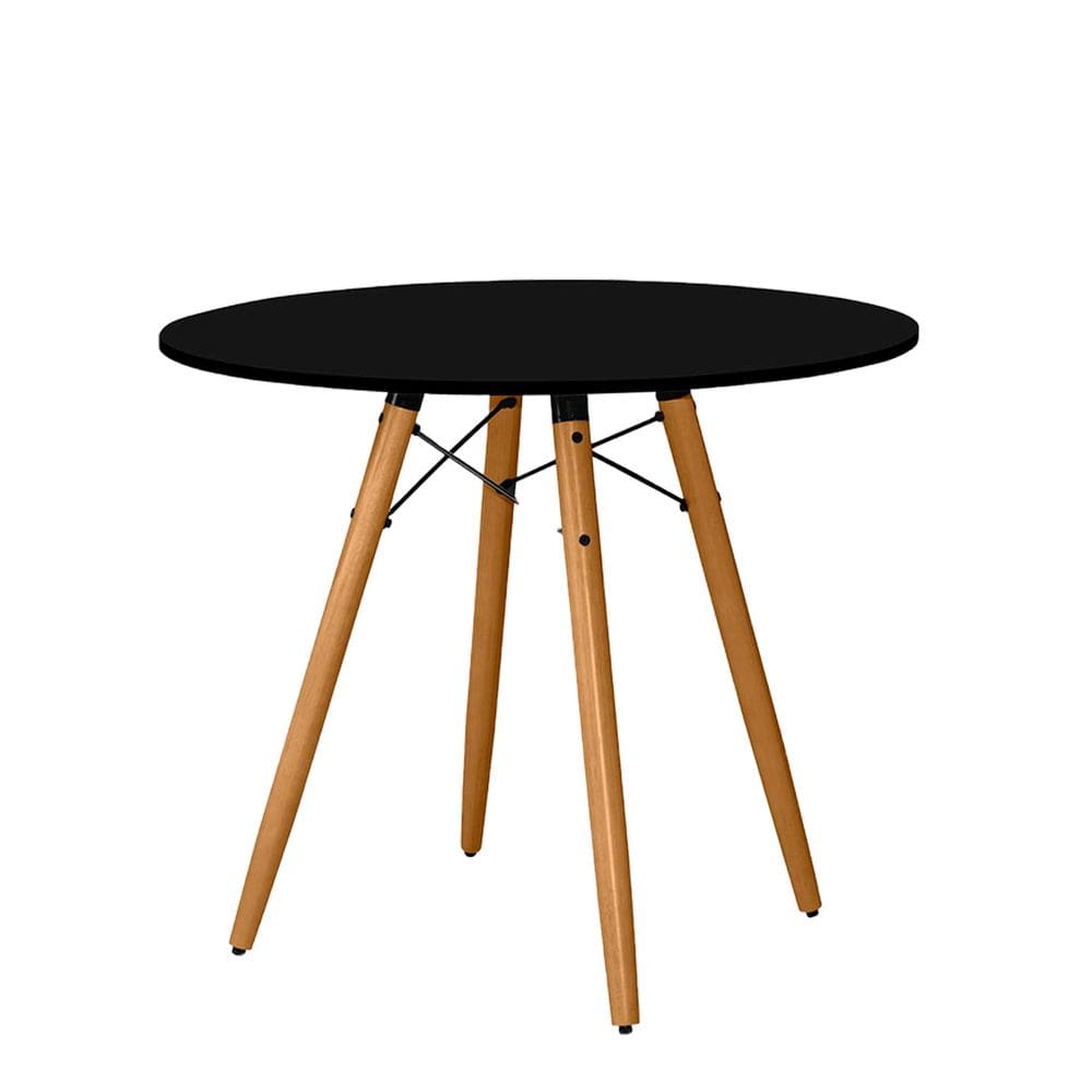 Mesa Jantar 90cm e Pé Palito de 75cm Reforçada Badalona - Preta  EdeCasaMoveis