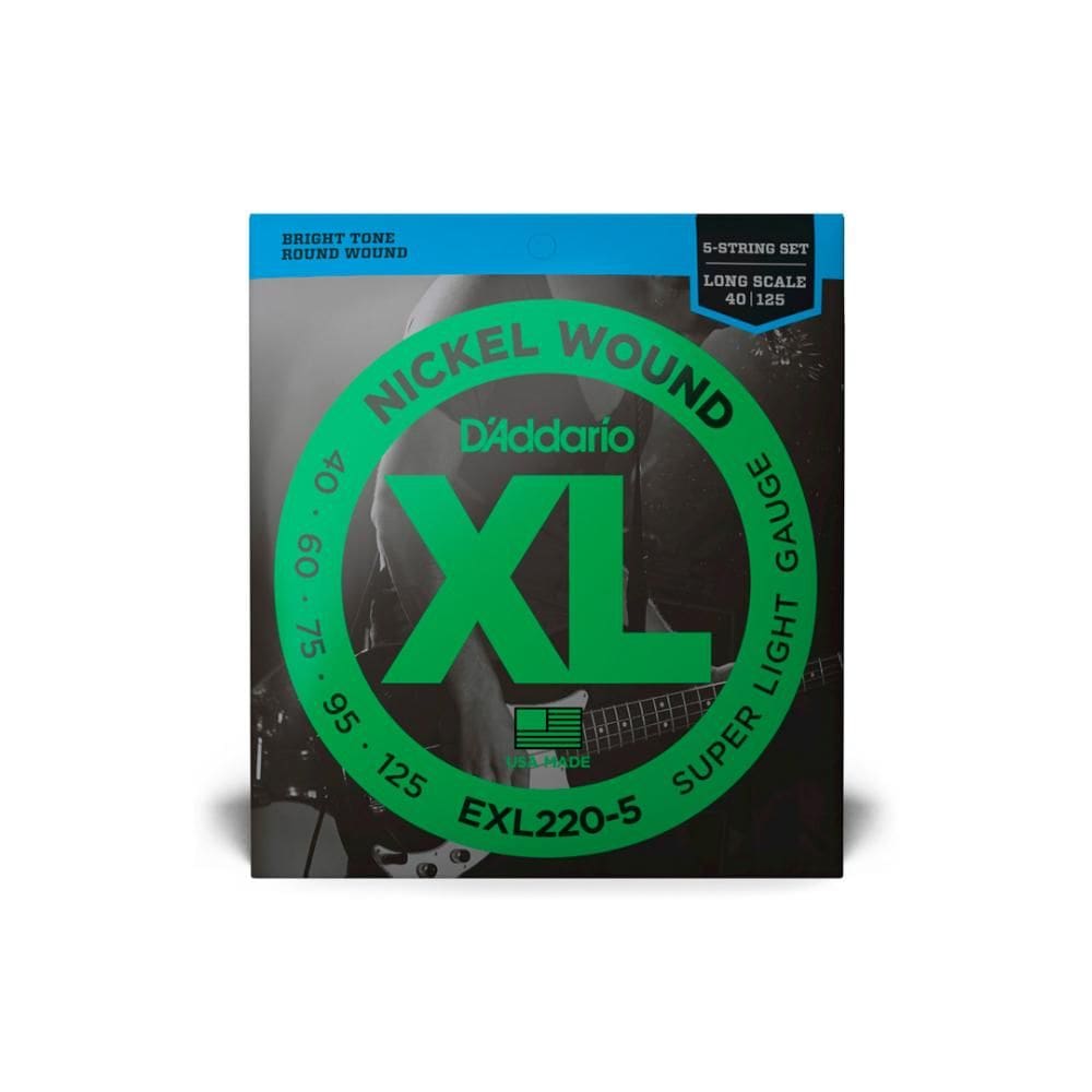 Cordas Para Baixo 5 Cordas D Addario Xl Exl220-5 .040-.125 [F108]