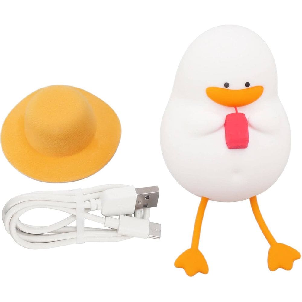 Luminaria Abajur Mesa Patinho Fofo Touch Silicone Anti Alergico Usb Recarregavel